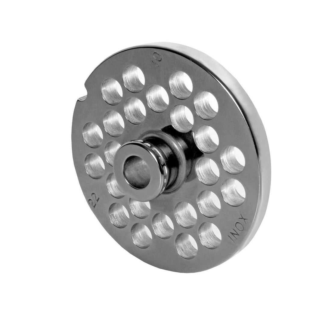 Wolfcut INOX Lochscheiben mit Nabe kompatibel mit Fleischwolf Bizerba FW82T / 22 (10,0 mm), 10,0 mm