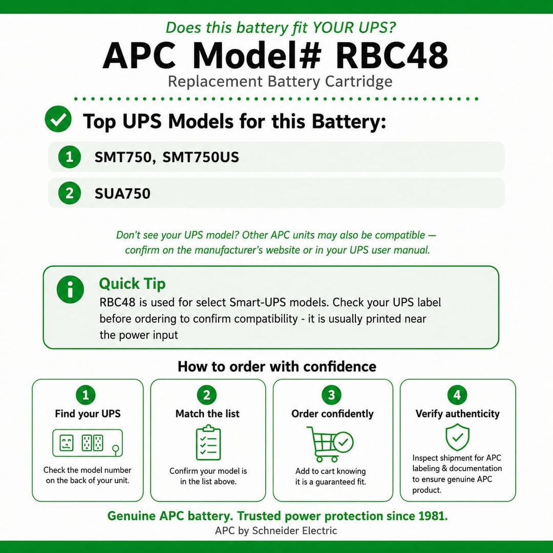 APC by Schneider Electric RBC48 - Ersatzbatterie für Unterbrechungsfreie Notstromversorgung (USV) vo
