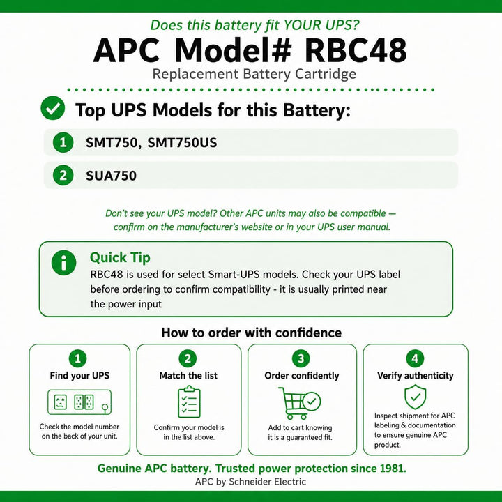 APC by Schneider Electric RBC48 - Ersatzbatterie für Unterbrechungsfreie Notstromversorgung (USV) vo