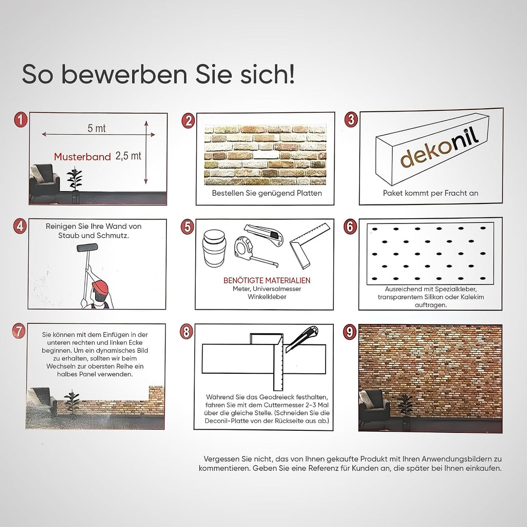 EPS 3D Wandpaneel Steinoptik – 50x120 cm – Leicht, DIY Montage, Wärme- &amp; Schalldämmung – Innen Wandv