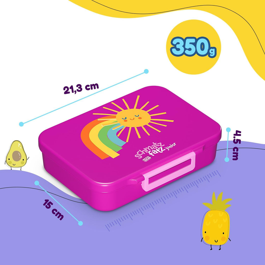 Schmatzfatz Lunchbox, Unterteilte Brotdose Kinder, Lunchbox mit Fächern, Bunte Bento-Box für Schule