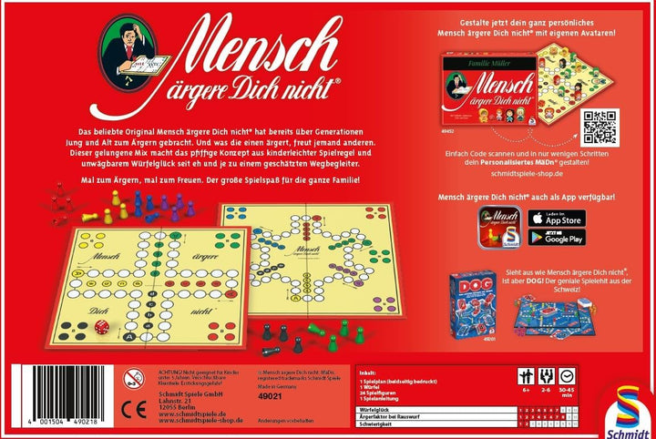 Schmidt Spiele 49021 Mensch ärgere Dich Nicht, Standardausgabe, Würfelspiel Klassisch, Klassisch