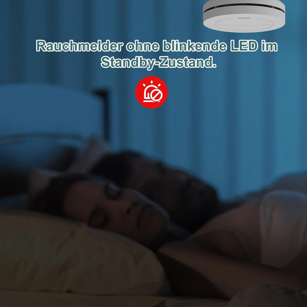 Safeliveo Rauchmelder WLAN, Rauchmelder Vernetzt, Feuermelder 10 Jahre Batterie, Rauchmelder 2er Set