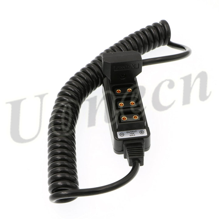 Uonecn Fotografie-Spiralkabel D-Tap B-Typ Stecker auf 4 Port D-Tap Buchse für Anton Bauer V-Mount Ba