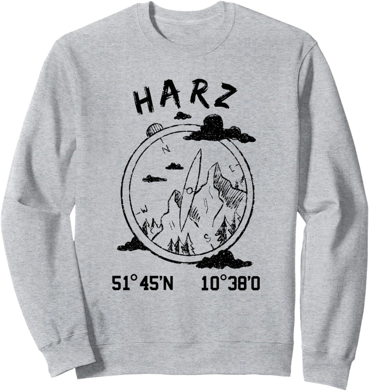 Harz Koordinaten Berg Gebirge Reise Wandern Walpurgisnacht Sweatshirt