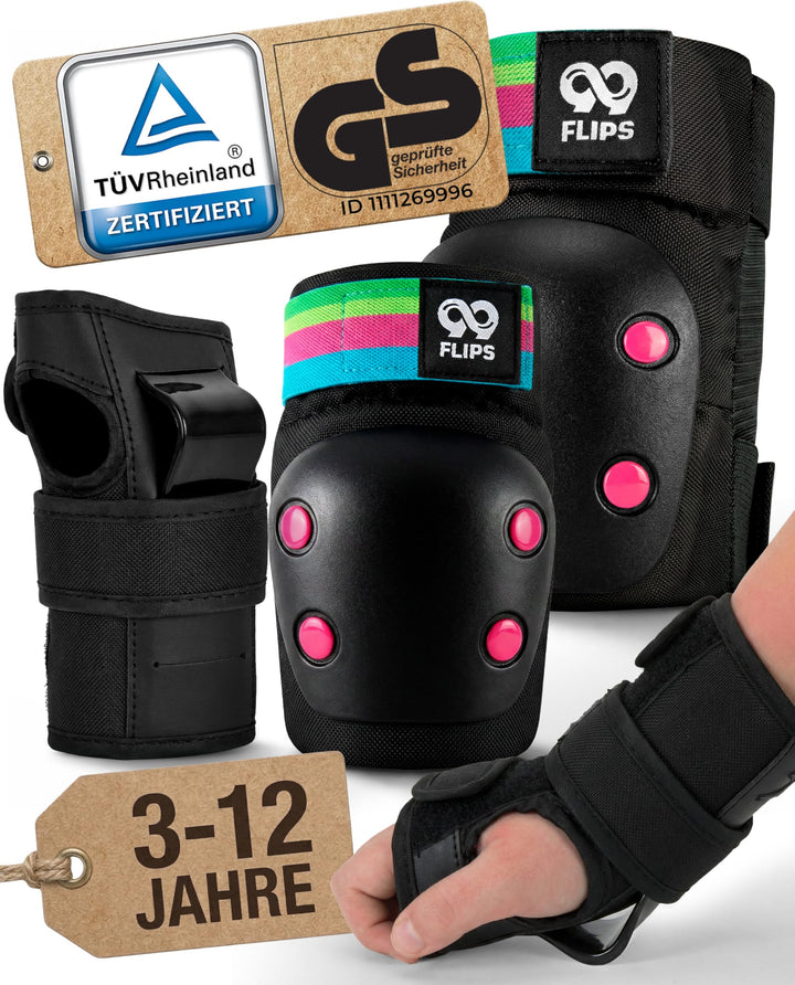 99FLIPS Protektoren Kinder Knieschoner Kinder - Schoner Inliner Set - Schutzausrüstung - Knie und El