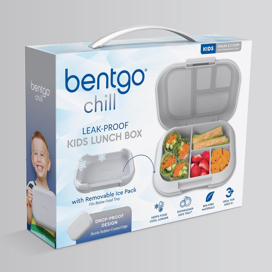 Bentgo® Kids Chill Lunchbox – auslaufsichere Bento Box mit abnehmbarem Eisbeutel & 4 Fächern für Mah