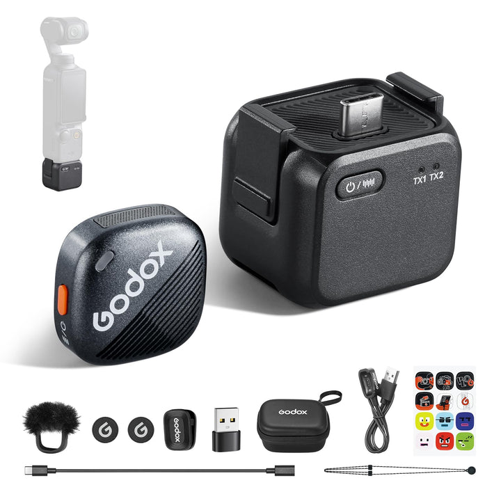 Godox Cube-OP3 Wireless Mikrofon Kit1 für DJI Pocket 3, ultraleichtes Design, 200m (656ft.) Übertrag