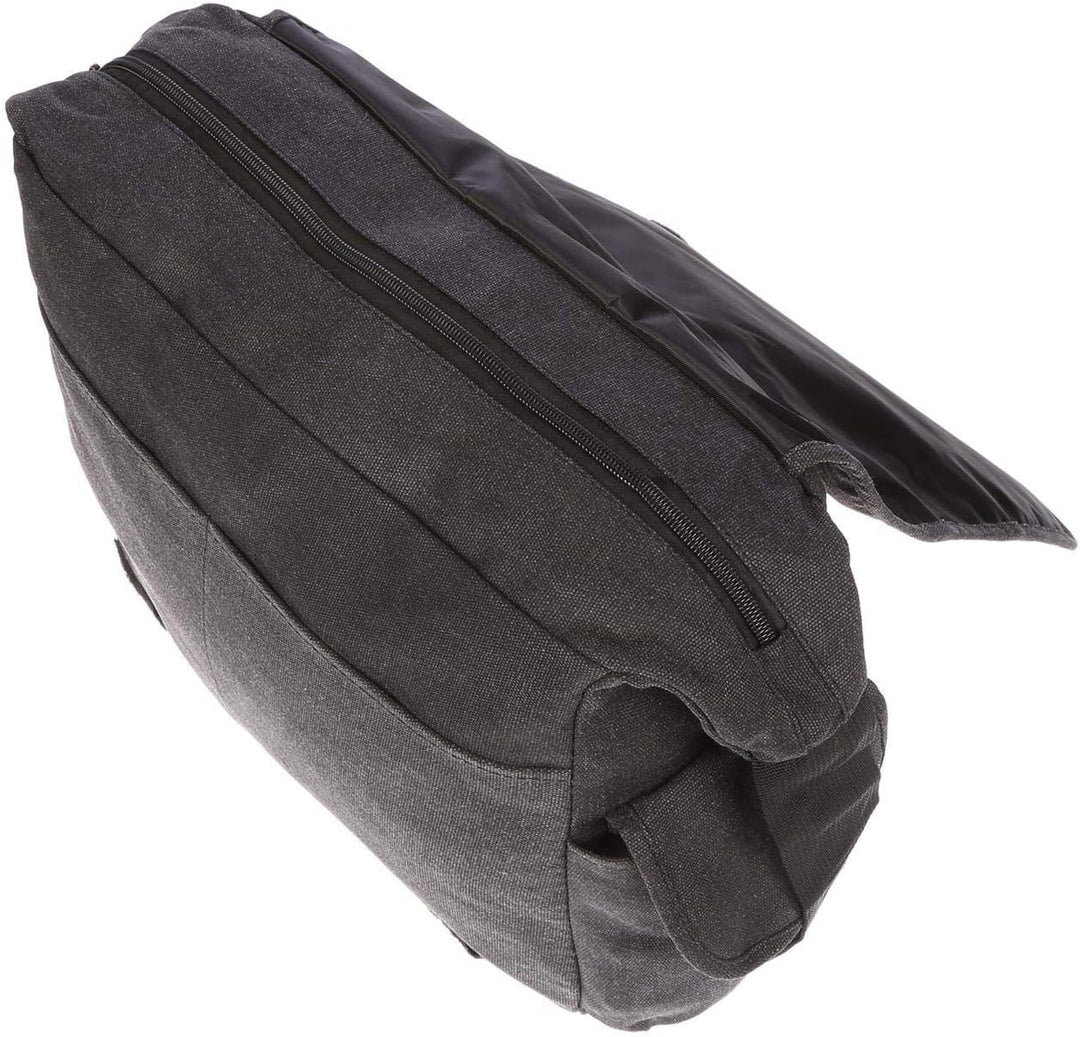 Christian Wippermann grosse XL Herren Damen Tasche Umhängetasche Canvas Messenger Bag Schwarz, Schwa