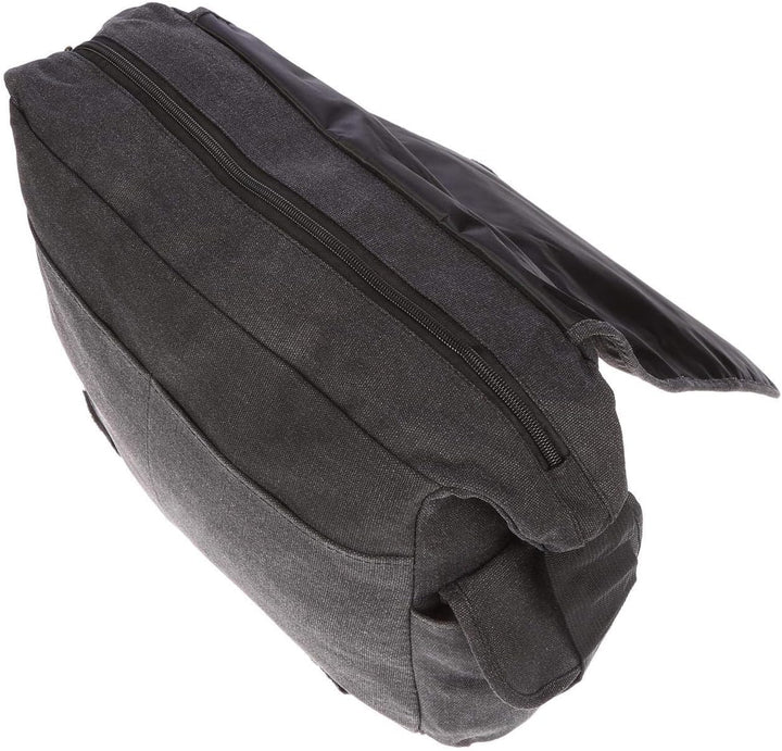 Christian Wippermann grosse XL Herren Damen Tasche Umhängetasche Canvas Messenger Bag Schwarz, Schwa