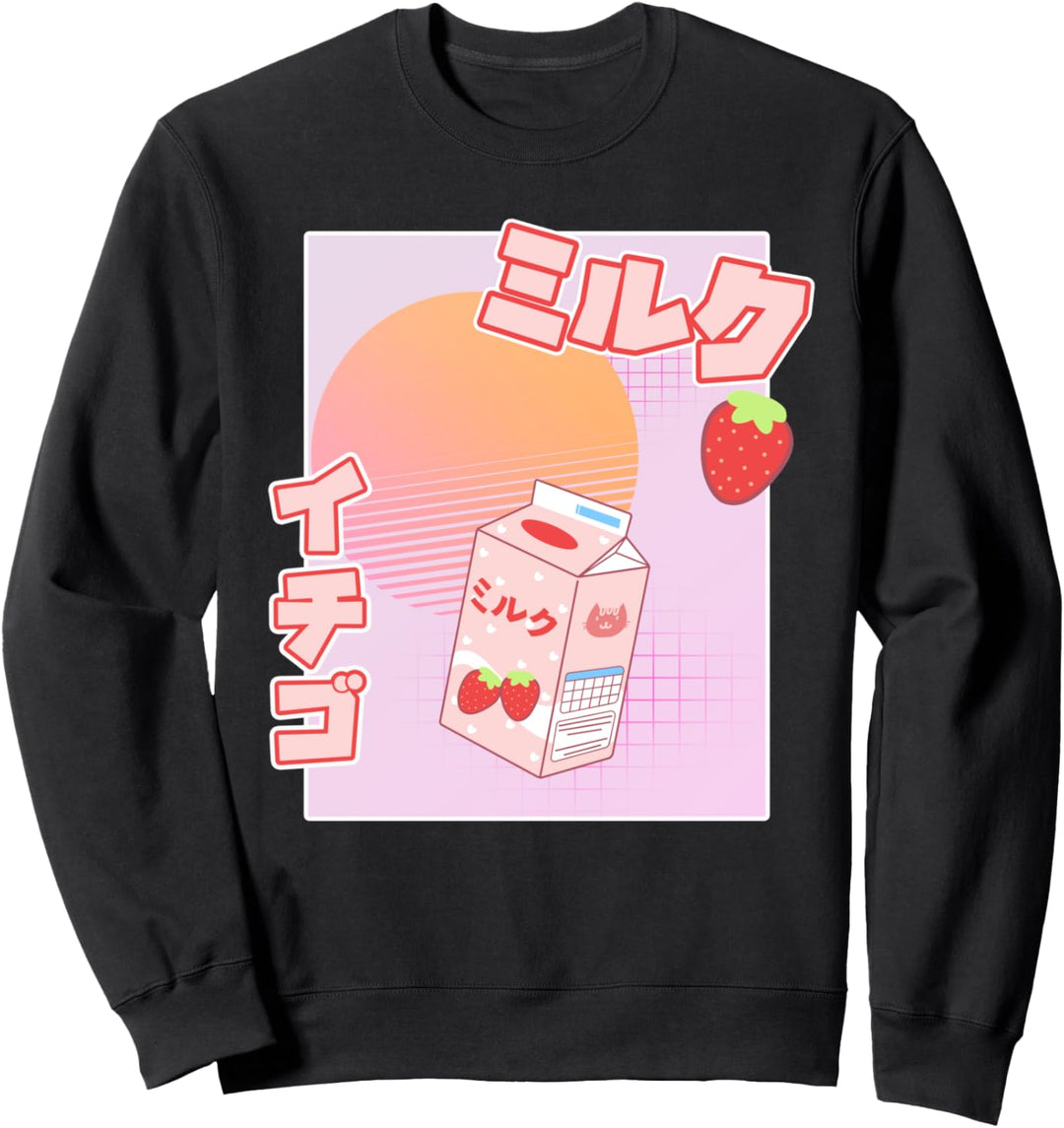 Kawaii Strawberry Milk Cute Chibi Pastel Japanese Design Sweatshirt