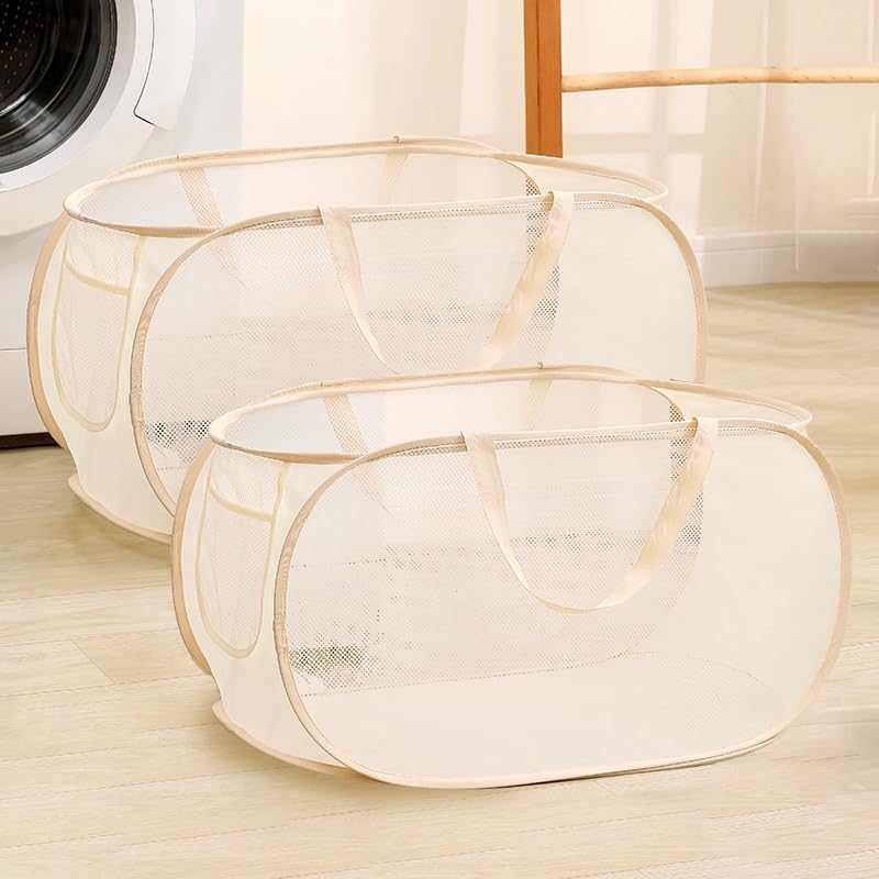 Pop Up Wäschekorb Faltbarer Wäschekorb 2 Stk(36 * 36 * 58 Cm) Wäschetonne Wäschekorb klappbar mit Gr