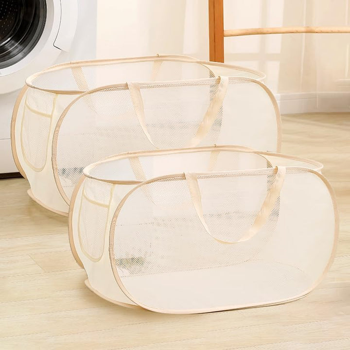 Pop Up Wäschekorb Faltbarer Wäschekorb 2 Stk(36 * 36 * 58 Cm) Wäschetonne Wäschekorb klappbar mit Gr