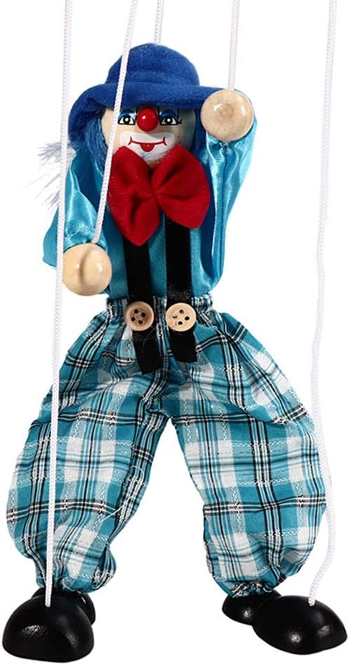 Pull String Puppe Lustige Bunte Pull String Marionette Vintage Clown Holz Marionette Handwerk Kunsth