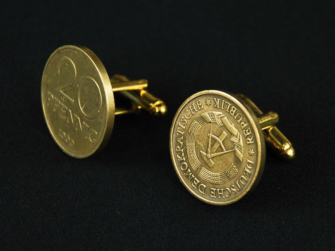 Miniblings 20 Pfennig DDR Manschettenknöpfe Miniblings Münzen Manschetten 20 Pfennig gold - Herrensc