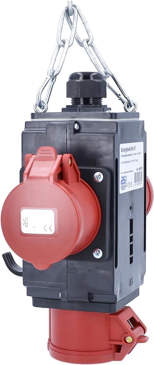 as - Schwabe MIXO Energiewürfel IV – Hänge-Verteiler mit 3 CEE-Steckdosen 400 V, 16 A, 5-polig – MIX