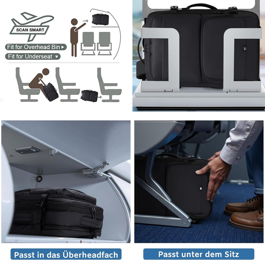 Handgepäck Rucksack, Wasserdichter Multifunktionaler Rucksack Handgepäck Flugzeug mit Laptopfach, Gr