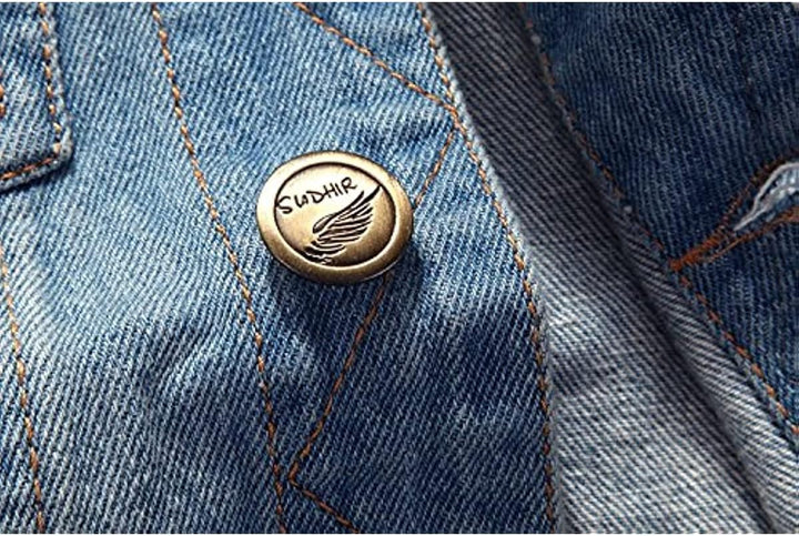 Herren Beiläufiger Denim Weste Jacke Klassische ärmel Dünne Jacken XS Hellblau, XS Hellblau