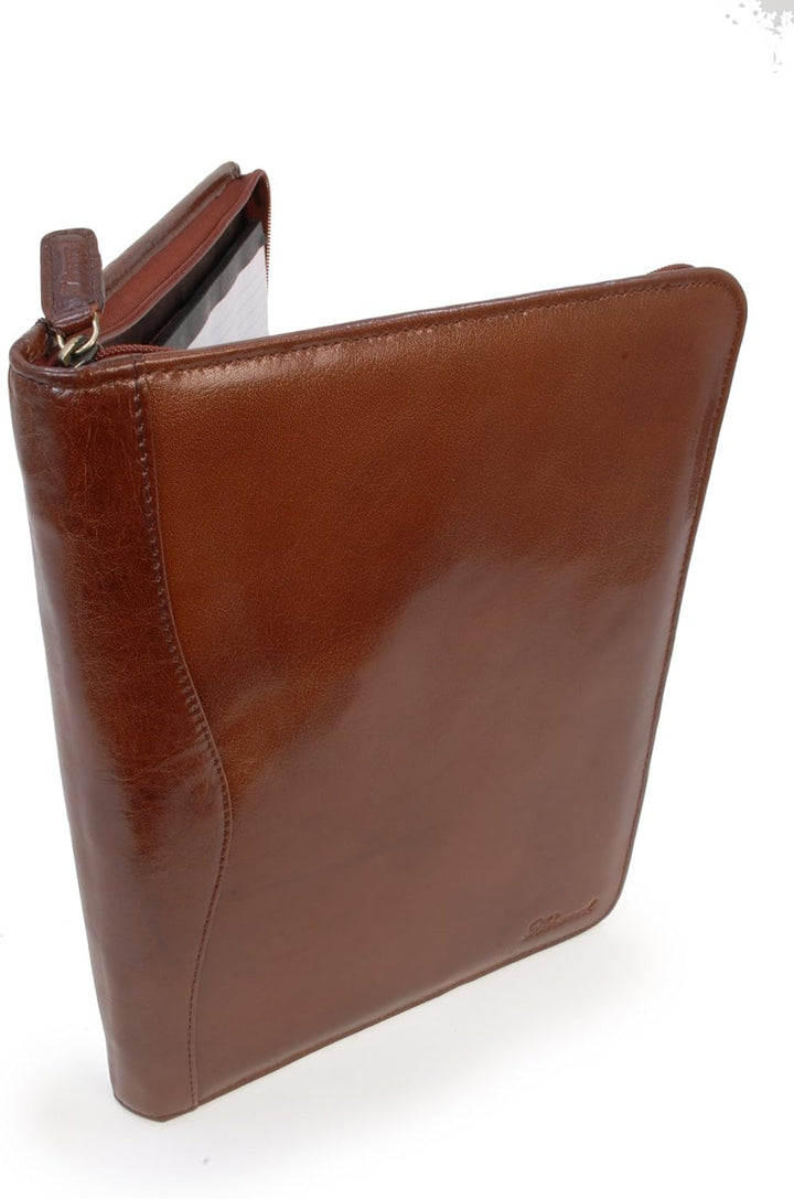 Ashwood - Herren Leder A4 Notizbuchtasche - Schreibmappe mit Reissverschluss - Konferenzmappe Passen