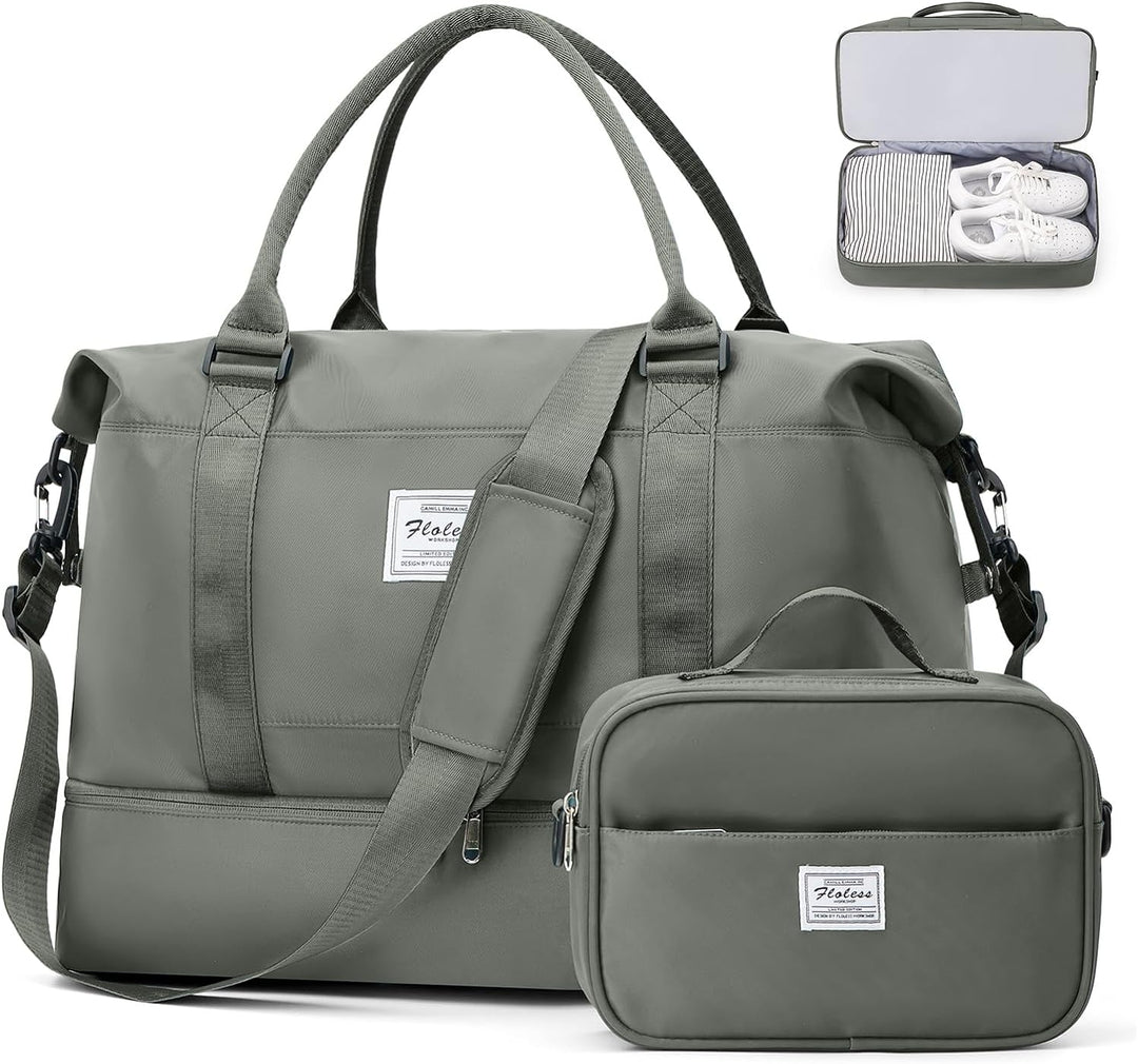 Reisetasche Damen Handgepäck Tasche Sporttasche mit Kulturbeutel Weekender Bag Schwimmtasche Wasserd