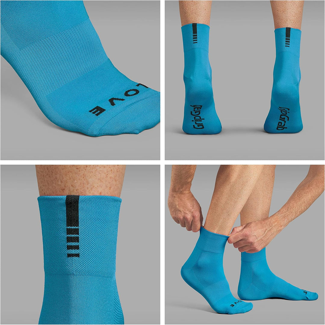 GripGrab Lightweight SL Performance Fahrrad Socken Sommer 1er und 3er Pack Eyecatching 2 Längen Fahr
