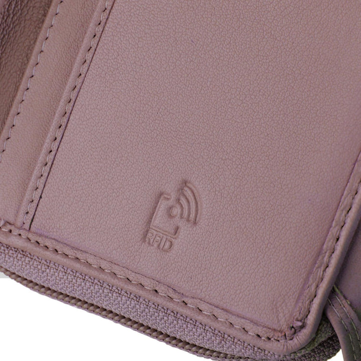 Laura Biagiotti Damen-Geldbörse aus echtem Leder, geräumig mit Geschenkbox, Antike Rosa 208
