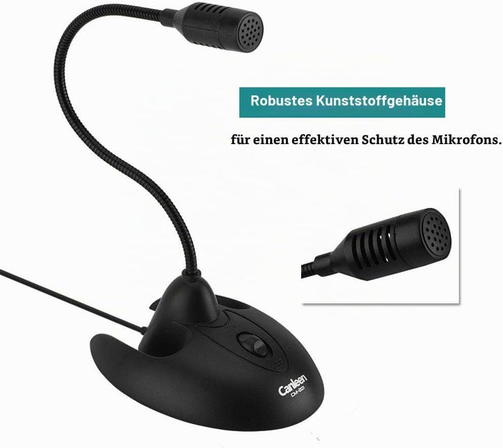 Richer-R Flexibles PC-Tischmikrofon, Flexible Schwanenhals Desktop Microphone 3,5mm Klinke,rutschfes