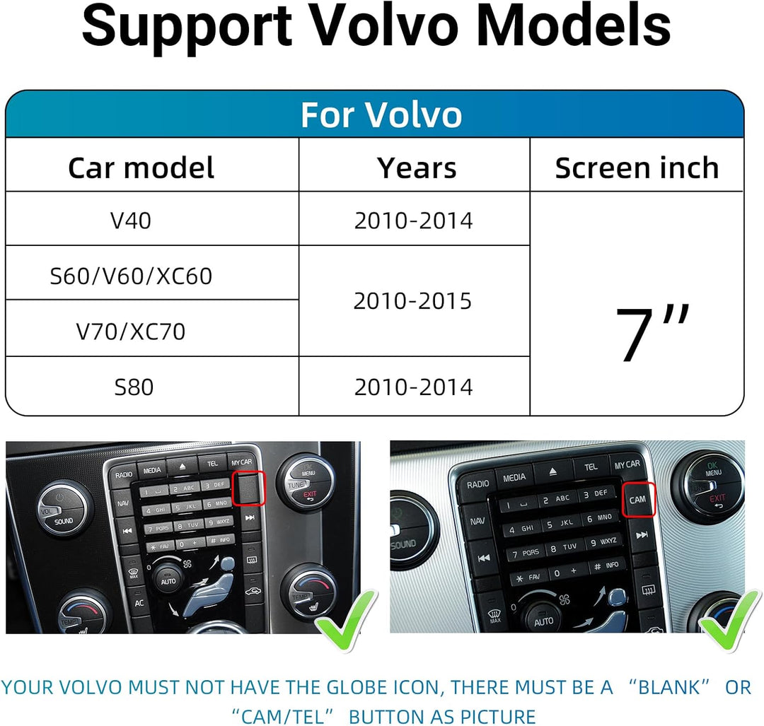 EZoneTronics Wireless CarPlay & Android Auto Retrofit Kit Decoder Box für Volvo V40 V60 S60 XC60 V70