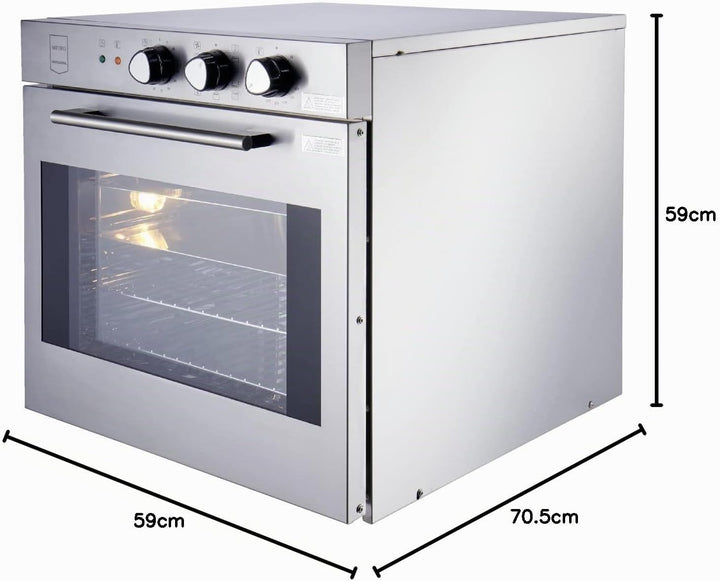 METRO Professional Umluft-Backofen GCO2001, Edelstahl, 59 x 70,5 x 59 cm, 2800 W, 4 Gararten, 2 x Ba