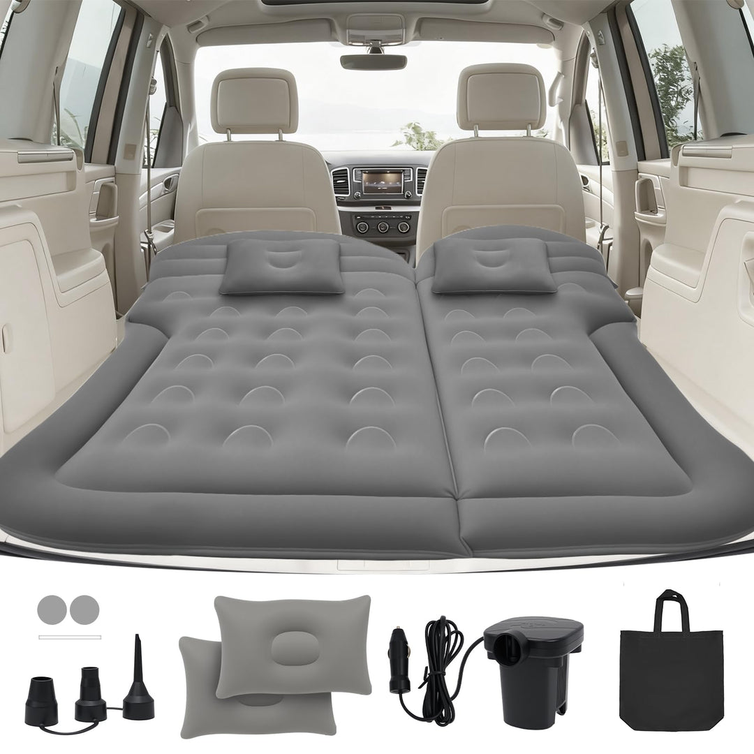 Auto Matratze Tragbar SUV Automatratze mit Pumpe & 2 Kissen, Beflockt Auto Luftmatratze für Reisen C