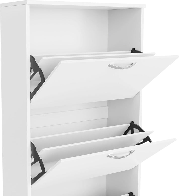 Garvis Doppellagig Schuhschrank 3 Klappen – Hohe Kapazität (16 Paar) – Schmal 60x105x28 cm – MDF Rus