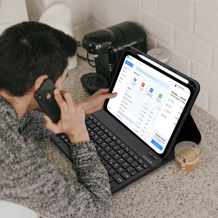 Hülle mit Tastatur für Ipad A16 11 Generation 2025/10 Generation 2022 (10,9/11 Zoll) - QWERTZ Layout