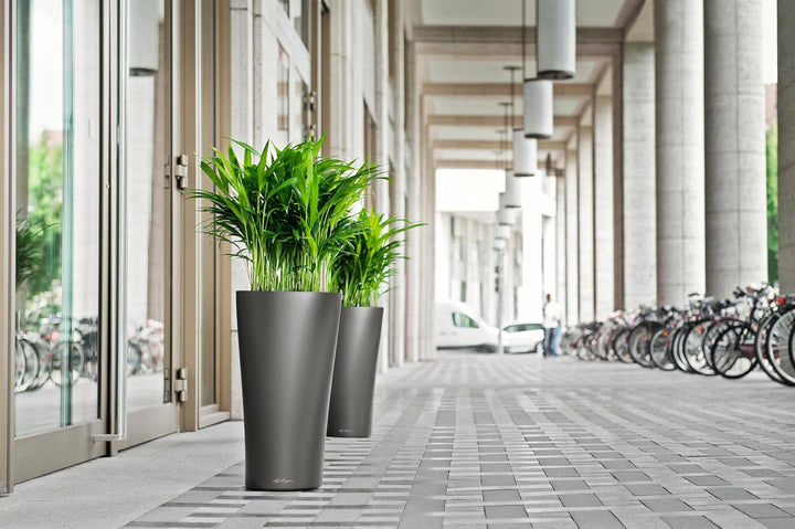 LECHUZA DELTA Premium 30 anthrazit metallic 15503 Anthrazit Metallic 29x29x56.5 cm Single, Anthrazit