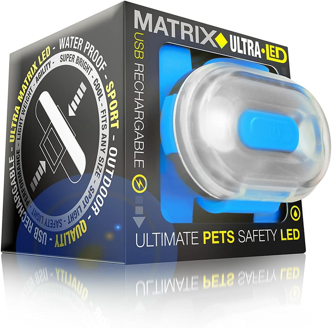 Max & Molly Matrix Ultra LED, Hundelicht für Geschirr, Leine & Halsband, Blau, Wasserfest, USB Wiede