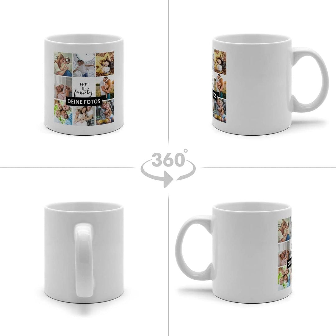 XL Tasse 'Collage' - Personalisierte Fototasse mit eigenem Foto und Text - Grosse Tasse selbst gesta