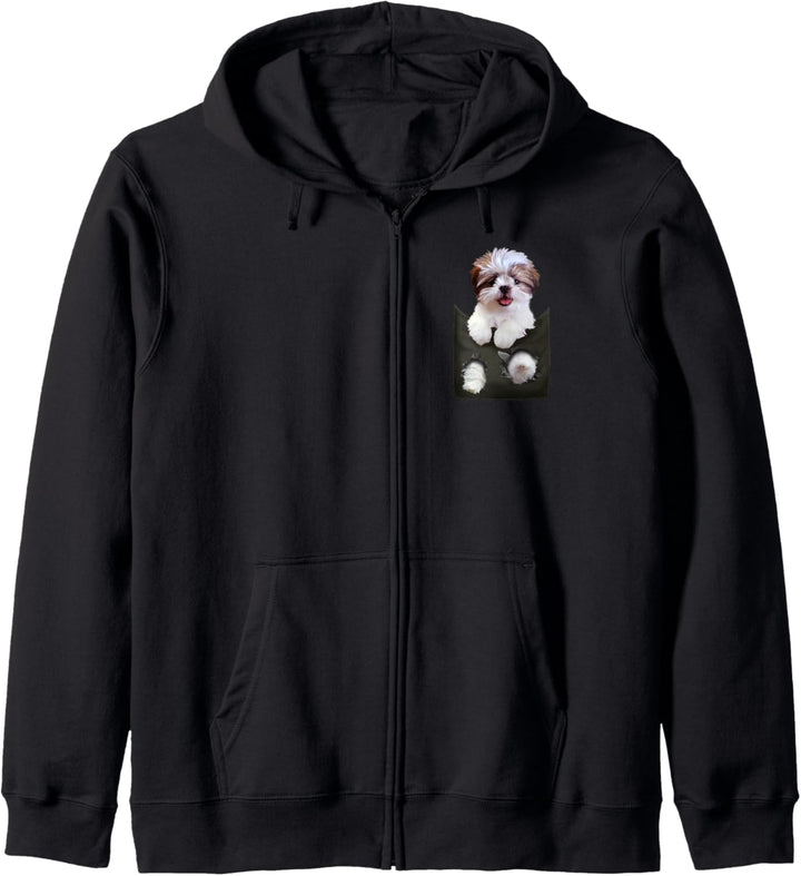Shih Tzu In Pocket Puppy Kapuzenjacke