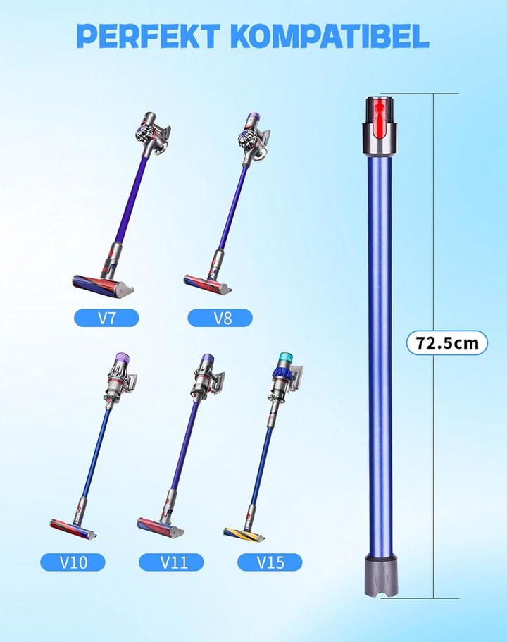 Verlängerungsrohr für Dyson V7 V8 V10 V11 V15 – Ersatz-Rohr aus Aluminium, Schnellverschluss, Robust