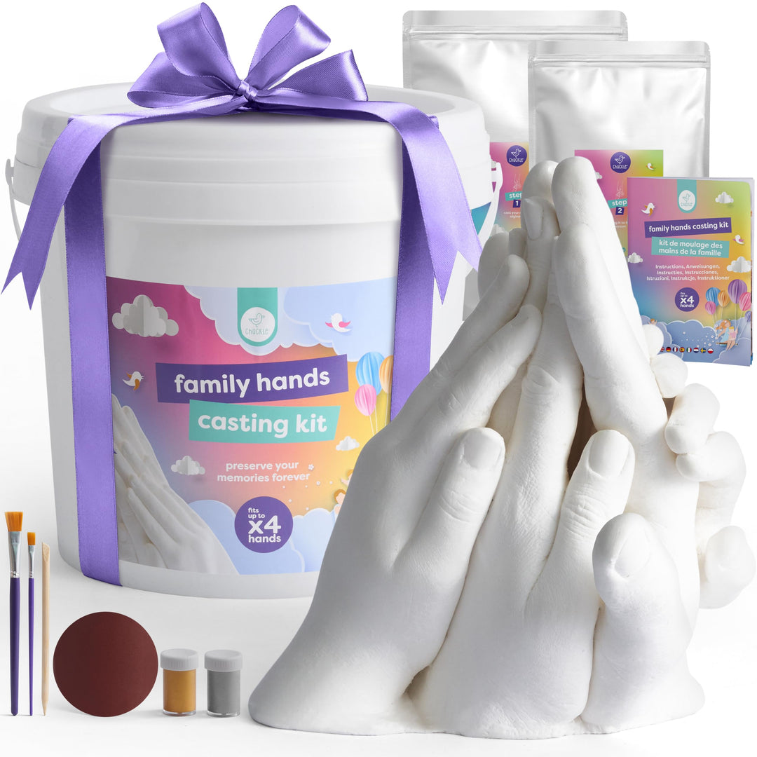 chuckle XL 3D Gipsabdruck Handabdruck Set Für Paare Und Familien – Kreatives Gipsabdruck Set Für Hoc