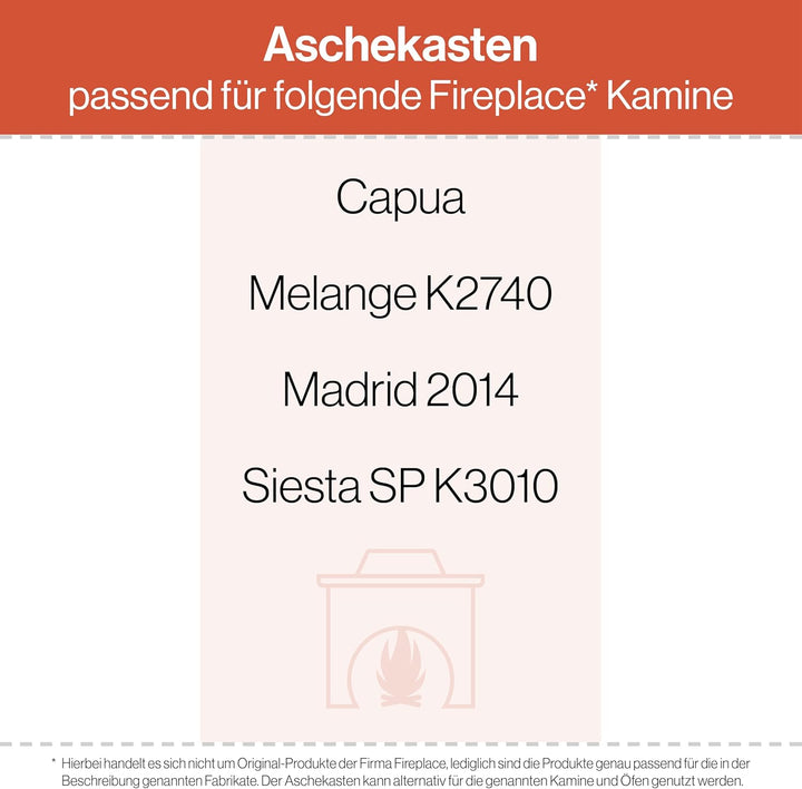 Aschekasten - Passend für Fireplace Kaminöfen inkl. Modellübersicht - Aschkasten aus verzinktem Stah