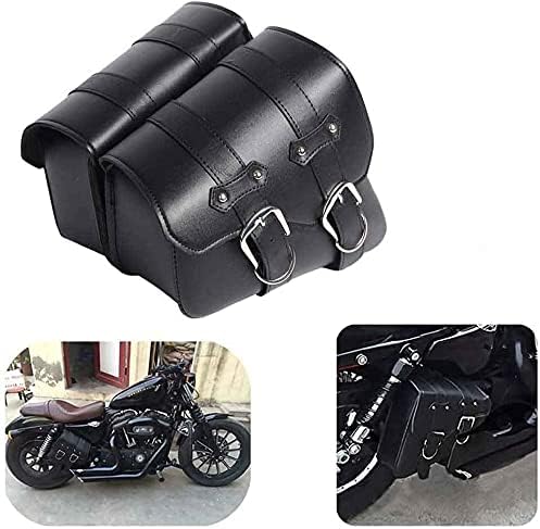 1 Paar Motorrad Satteltaschen Leder Abnehmba Wasserdichte Schwarz Universal für Harley Motorrad Satt