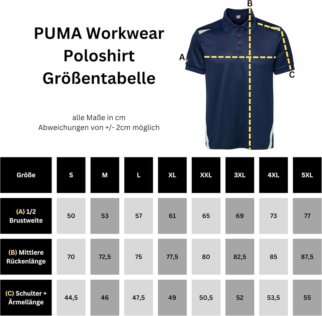 PUMA Workwear – Premium Poloshirt Herren – Funktionsshirt mit Reflektoren – Arbeitsshirt für Handwer