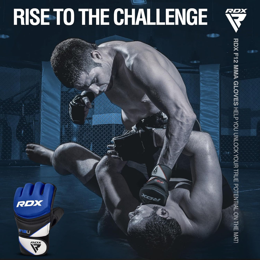 RDX MMA Maya Hide Handschuhe, Leder, Training, Kampfkunst, Boxsack, Kampf, Sparring, Kickboxen XL Bl