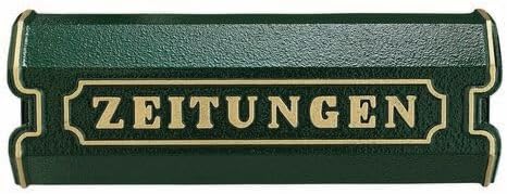 Burg Wächter Zeitungsbox mit Beschriftung, Alu-Guss, 1890 GR, Grün