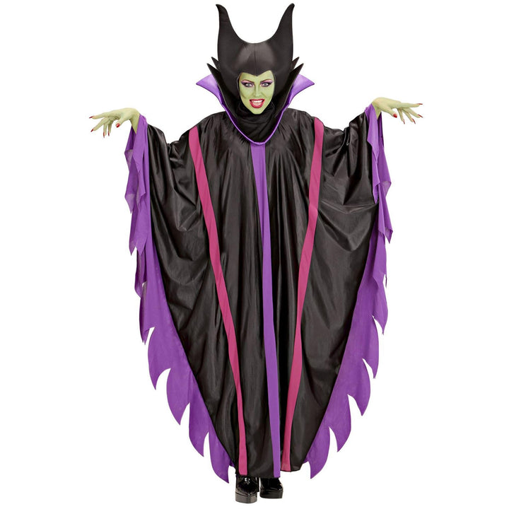 Widmann - Erwachsenenkostüm Malefizia, Kleid mit Kragen, Hut, Hexe, Karneval, Mottoparty, Halloween