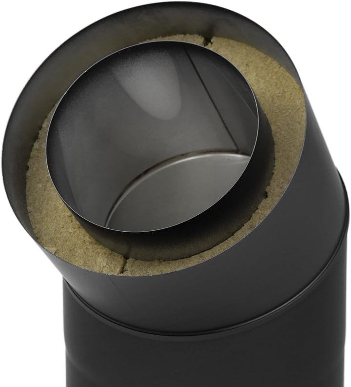 raik Rauchrohrbogen/Ofenrohrbogen 45° Coltherm Doppelwandig mit Isolierung Durchmesser 150 mm Stahlb