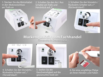 Fusspflegegerät Maniküre Pediküre-Gerät Fräser Schleifgerät Fusspflege-Set Nagelpflege-Set 25.000 Um