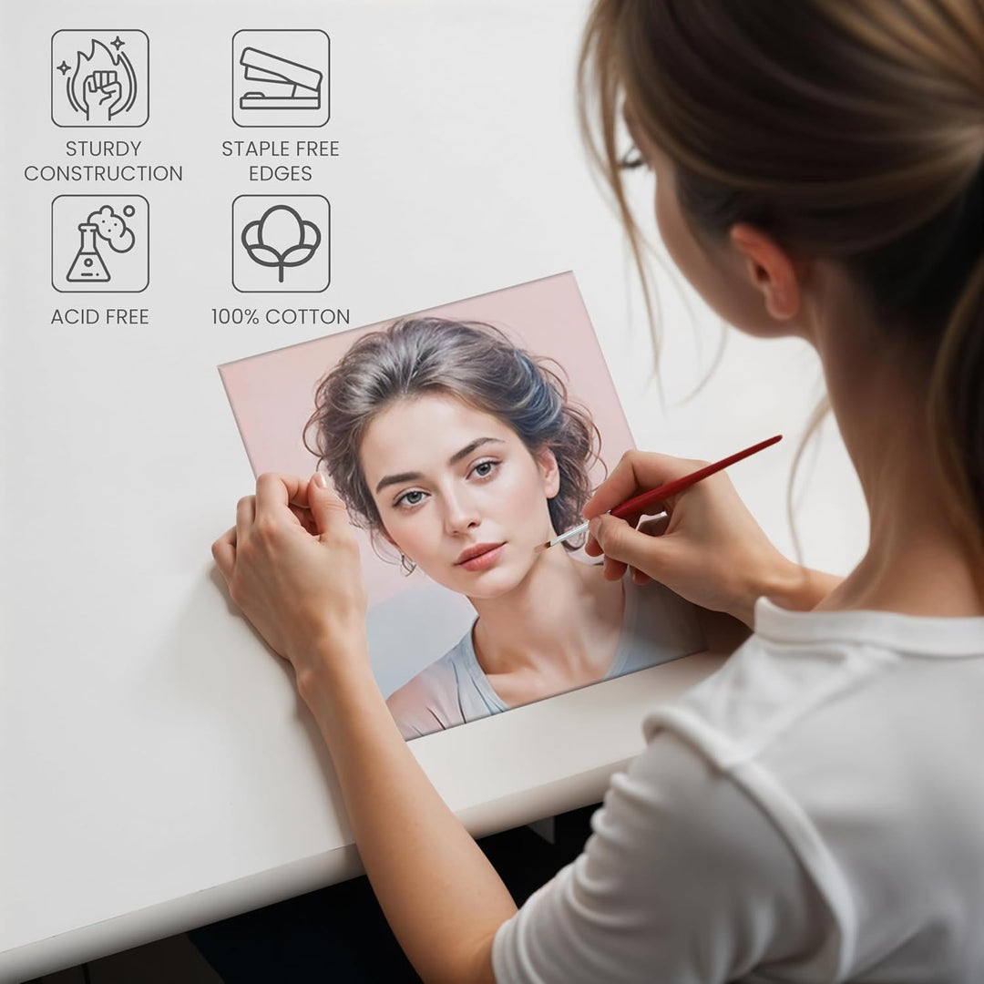 Belle Vous 7 Stk Blanko Leinwände – 30 x 30 cm – Bespannter Rahmen, Keilrahmen Leinwand Set für Küns