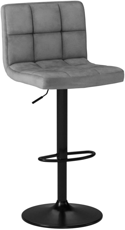SONGMICS Barhocker, 2er Set, Barstühle, mit Samtbezug, höhenverstellbar, Drehstühle, Küchenstühle mi