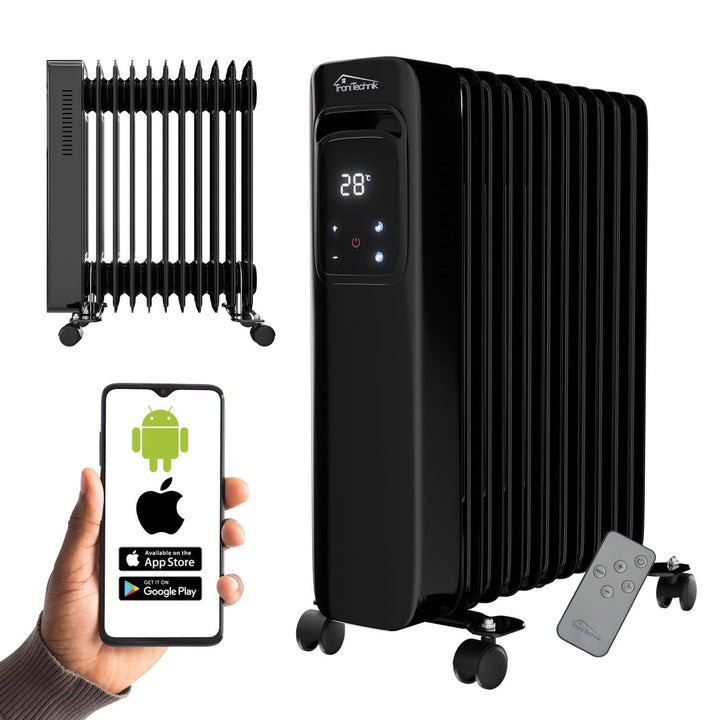 Tronitechnik® Ölradiator TT-OR 311 Elektroheizung Schwarz Öl-Heizung Radiator 3 Heizstufen 11 Rippen