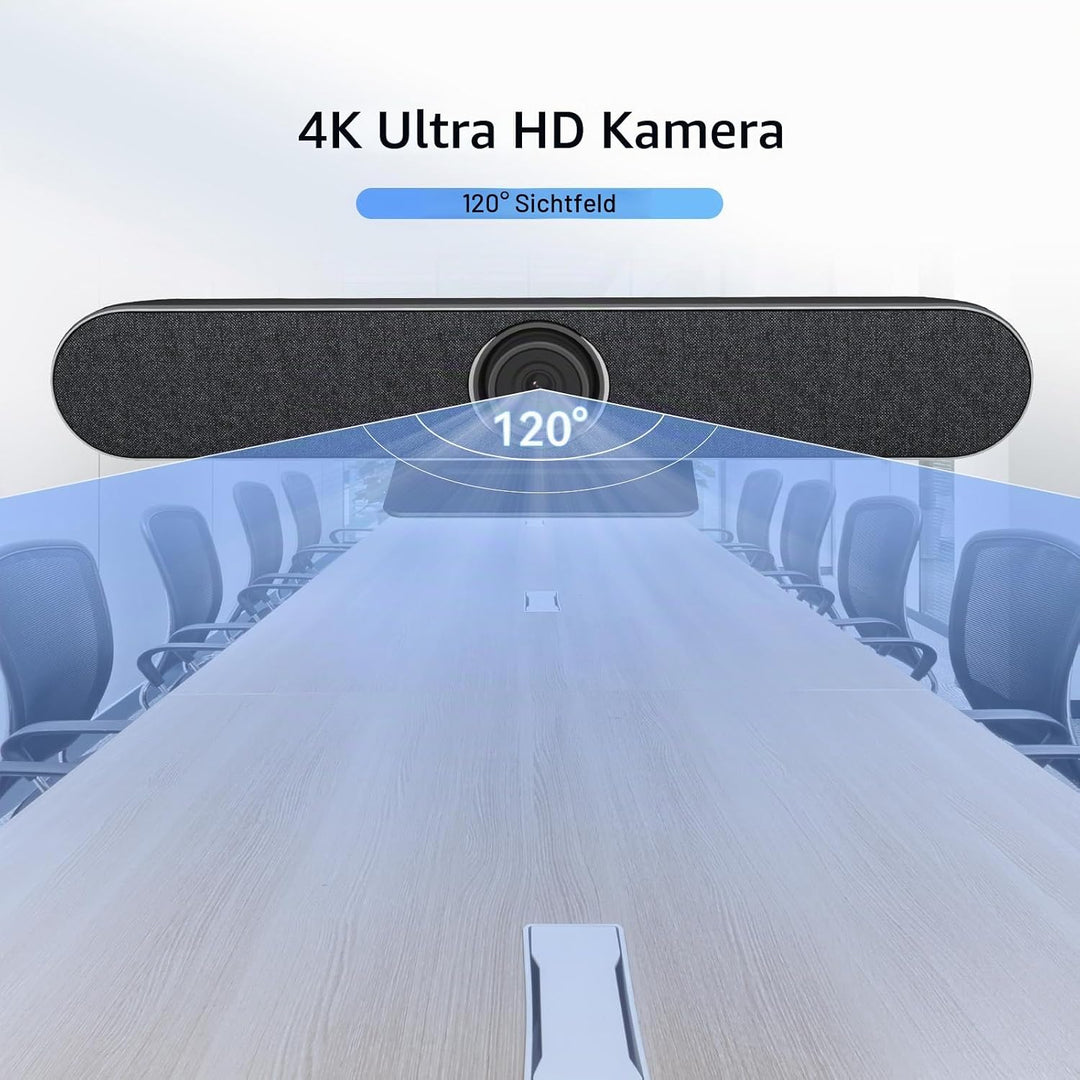 Retekess TC201 Videokonferenzsystem, 4k PTZ Webcam mit Mikrofon, Ai Auto Framing, Speaker Tracking,
